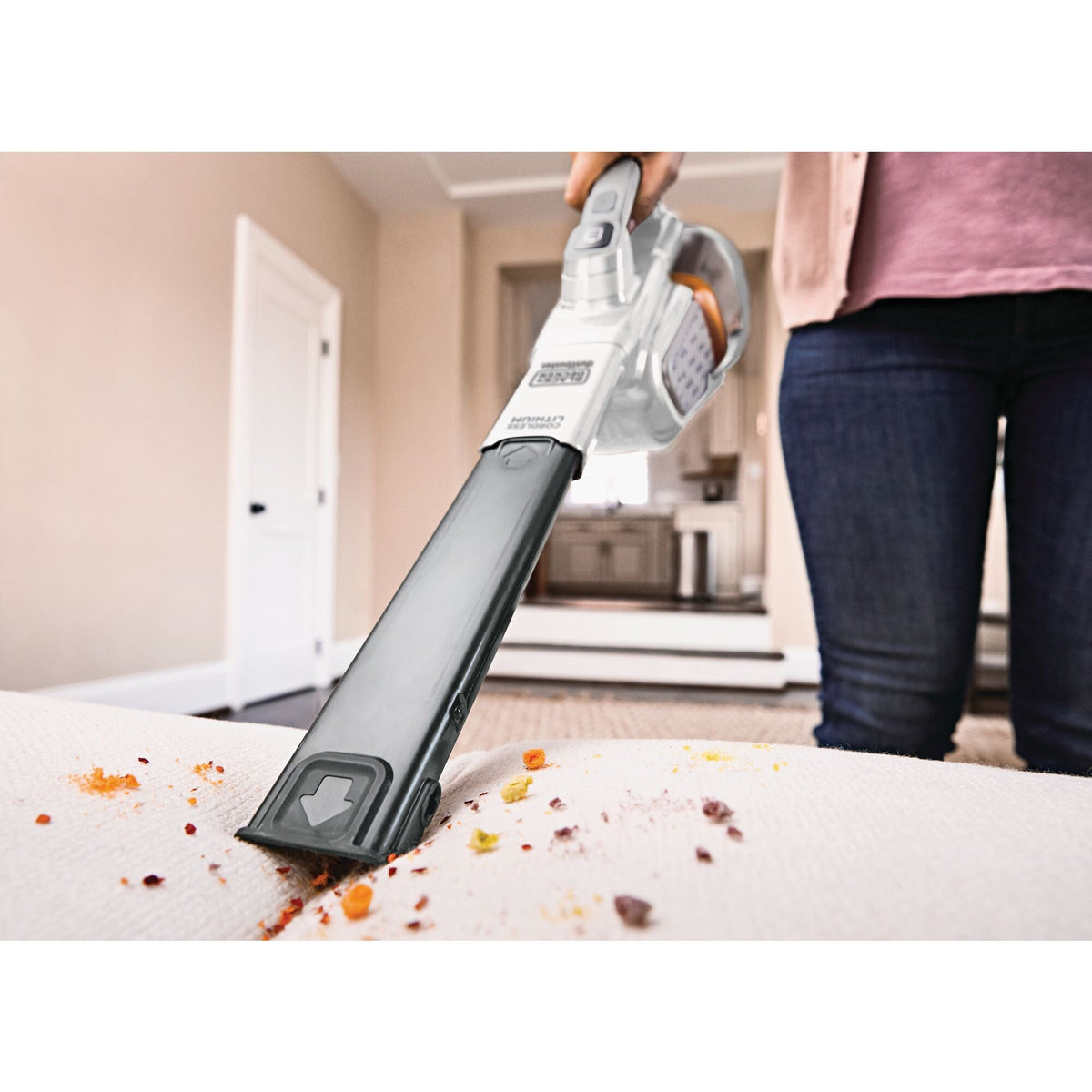 dustbuster? Handheld Vacuum, Cordless, AdvancedClean+?, White, Extra Long Crevice Tool