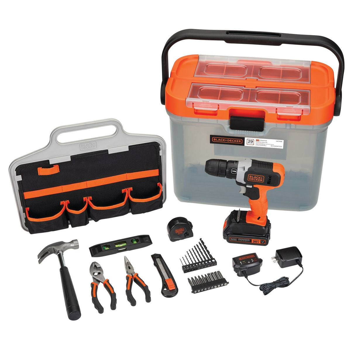 20V MAX* POWERCONNECT? Cordless Drill with 28-Piece Home Project Kit and Tool Box, Battery and Charger Included