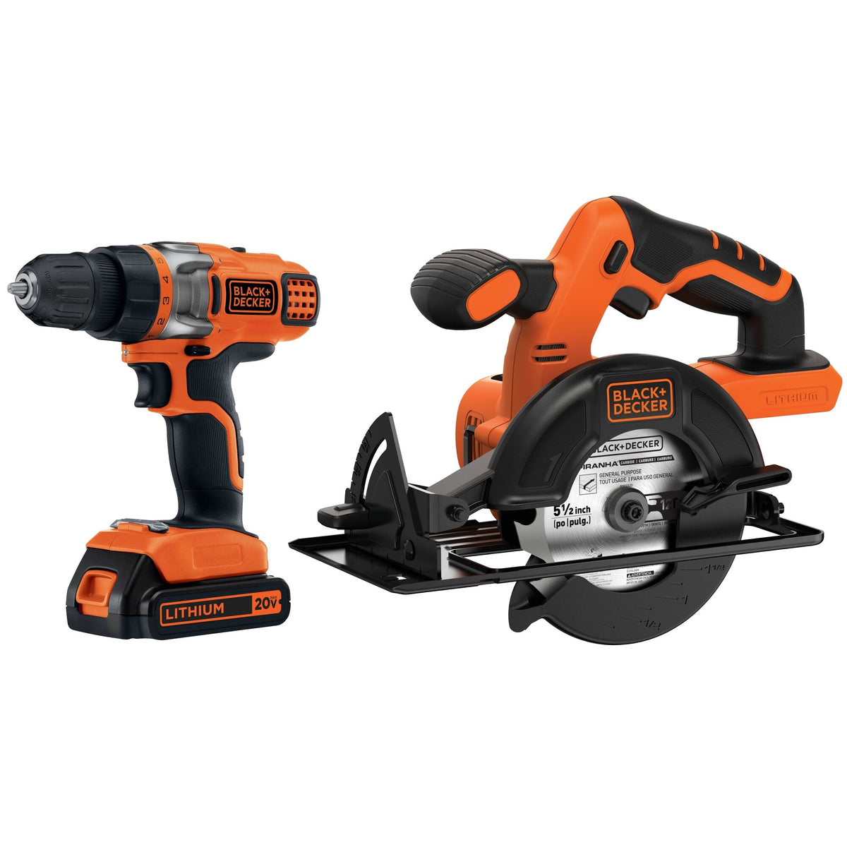 20V MAX* POWERCONNECT? Cordless Drill/Driver and Circular Saw Combo Kit with Soft Bag, Battery and Charger Included