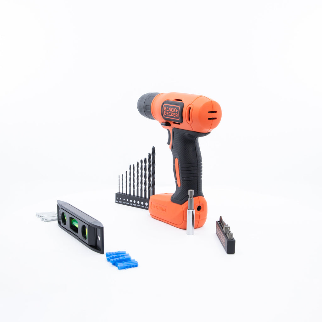 8V MAX* Cordless Drill + 43 Pc. Home Decor Project Kit