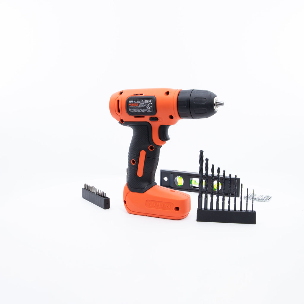 8V MAX* Cordless Drill + 43 Pc. Home Decor Project Kit