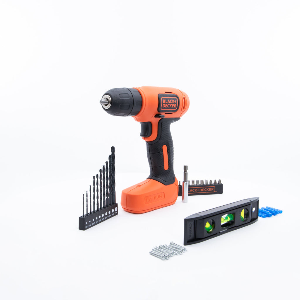 8V MAX* Cordless Drill + 43 Pc. Home Decor Project Kit