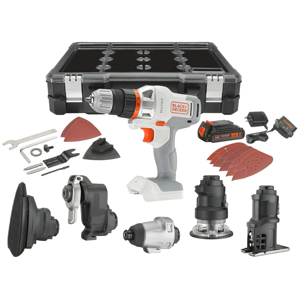 20V MAX *POWERCONNECT? MATRIX? Cordless Drill and 6-Piece Power Tool Combo Kit, Battery and Charger Included (White)