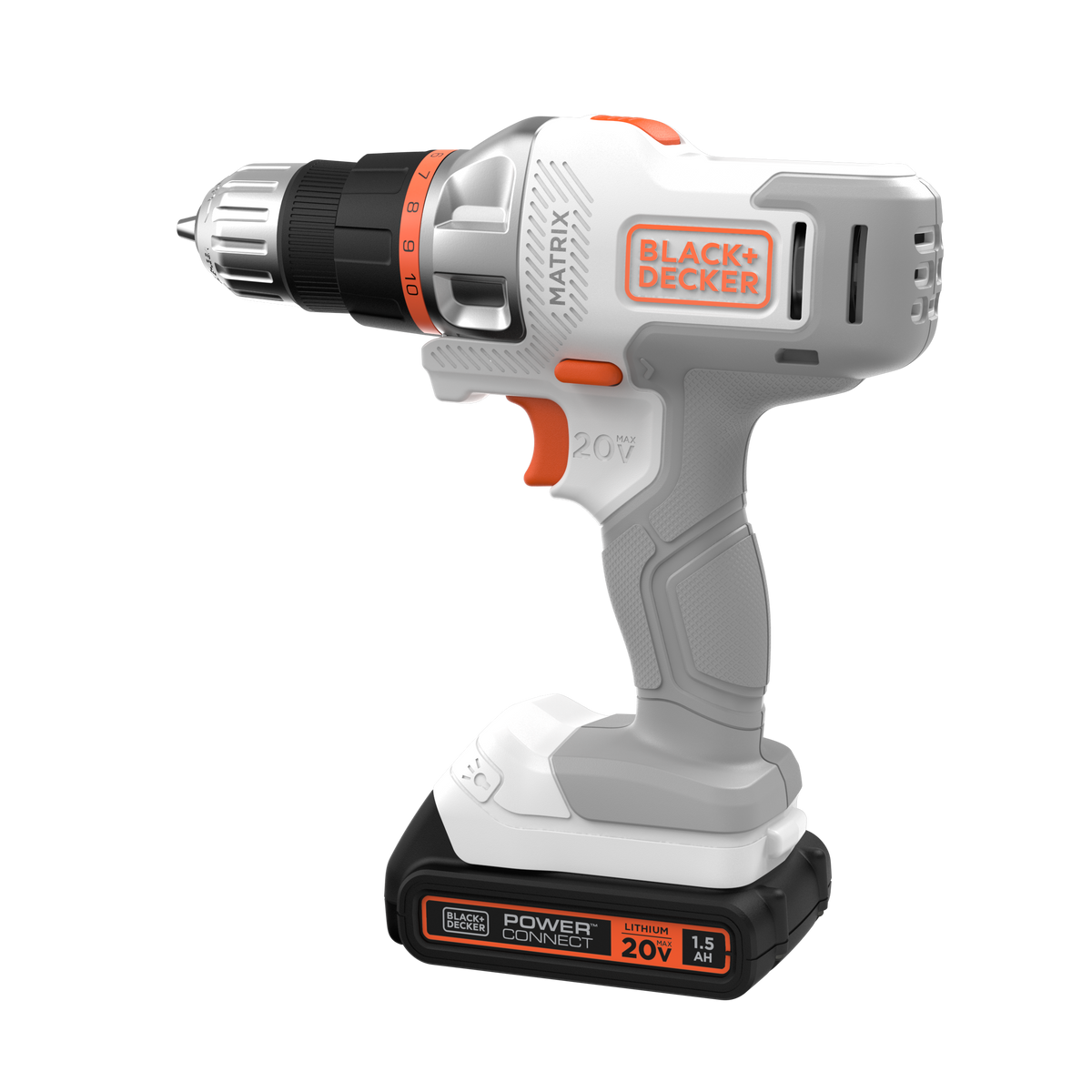 20V MAX *POWERCONNECT? MATRIX? Cordless Drill/Driver Kit, Battery and Charger Included (White)