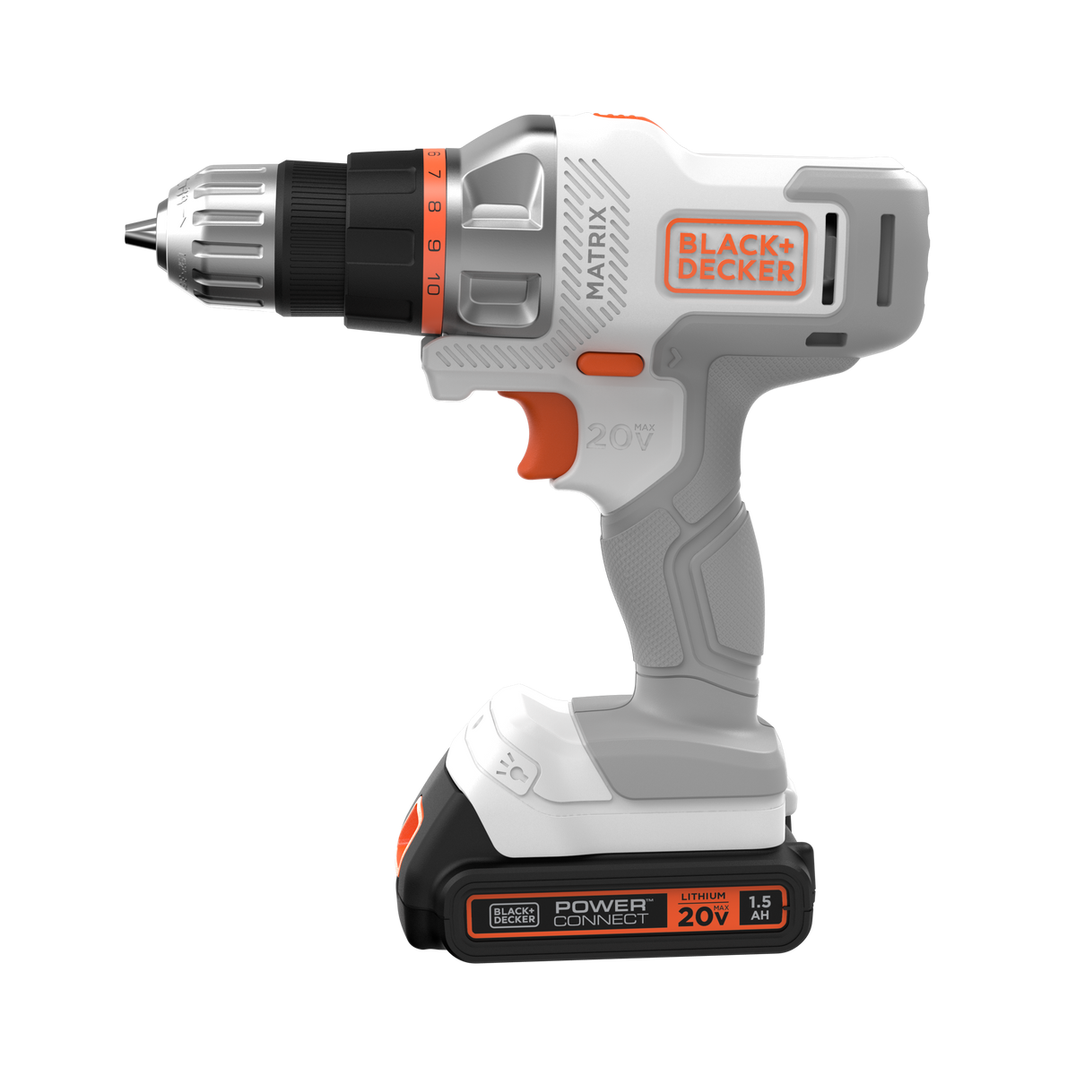 20V MAX *POWERCONNECT? MATRIX? Cordless Drill/Driver Kit, Battery and Charger Included (White)