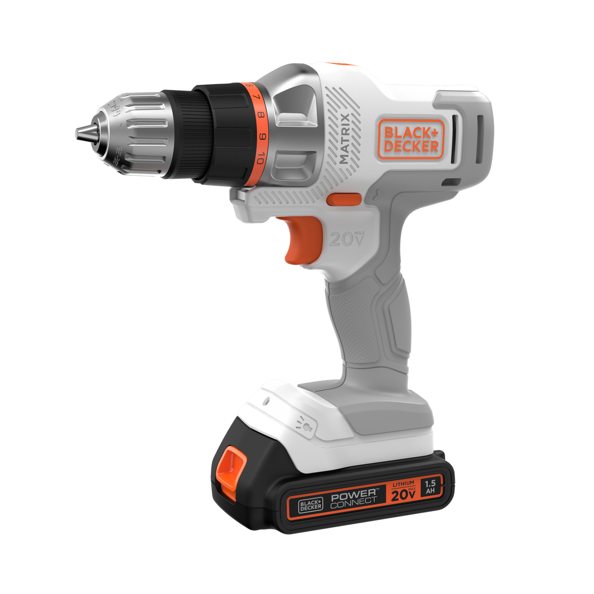 20V MAX *POWERCONNECT? MATRIX? Cordless Drill/Driver Kit, Battery and Charger Included (White)