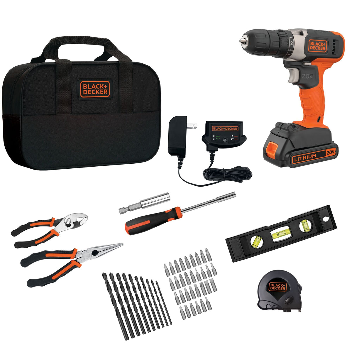 20V MAX* POWERCONNECT? Cordless Drill With 49-Piece Home Project Kit, Battery and Charger Included