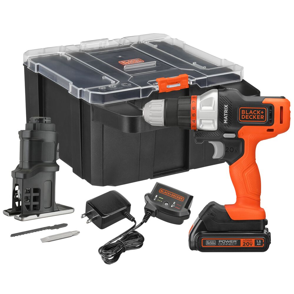 20V MAX *POWERCONNECT? MATRIX? Cordless Drill Kit, Includes Jig Saw Attachment, Storage Case, Battery and Charger Included