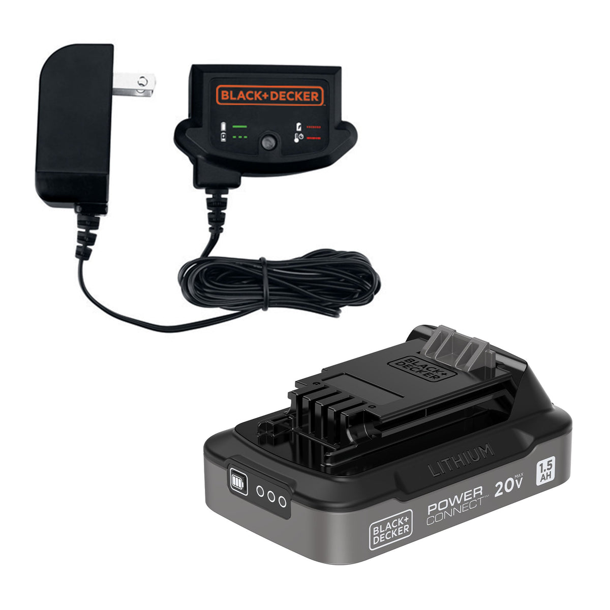 20V MAX* POWERCONNECT? 1.5 Ah Battery With State of Charge Indicator Light and Charger Combo